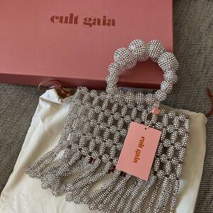 Cult Gaia Clara Top Handle Rhinestone Bag